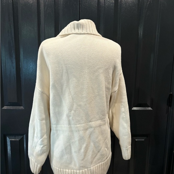 Steve Madden Cream Zip-Up knit Cardigan with Pockets - Picture 6 of 7